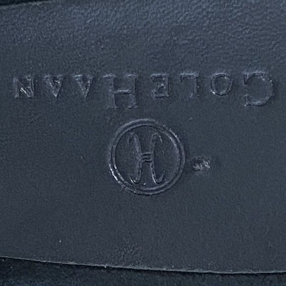 Women’s Cole Haan Nike Air Sandals Size 6 Wedge Heel Open Toe Shoes Black Suede - Picture 5 of 9